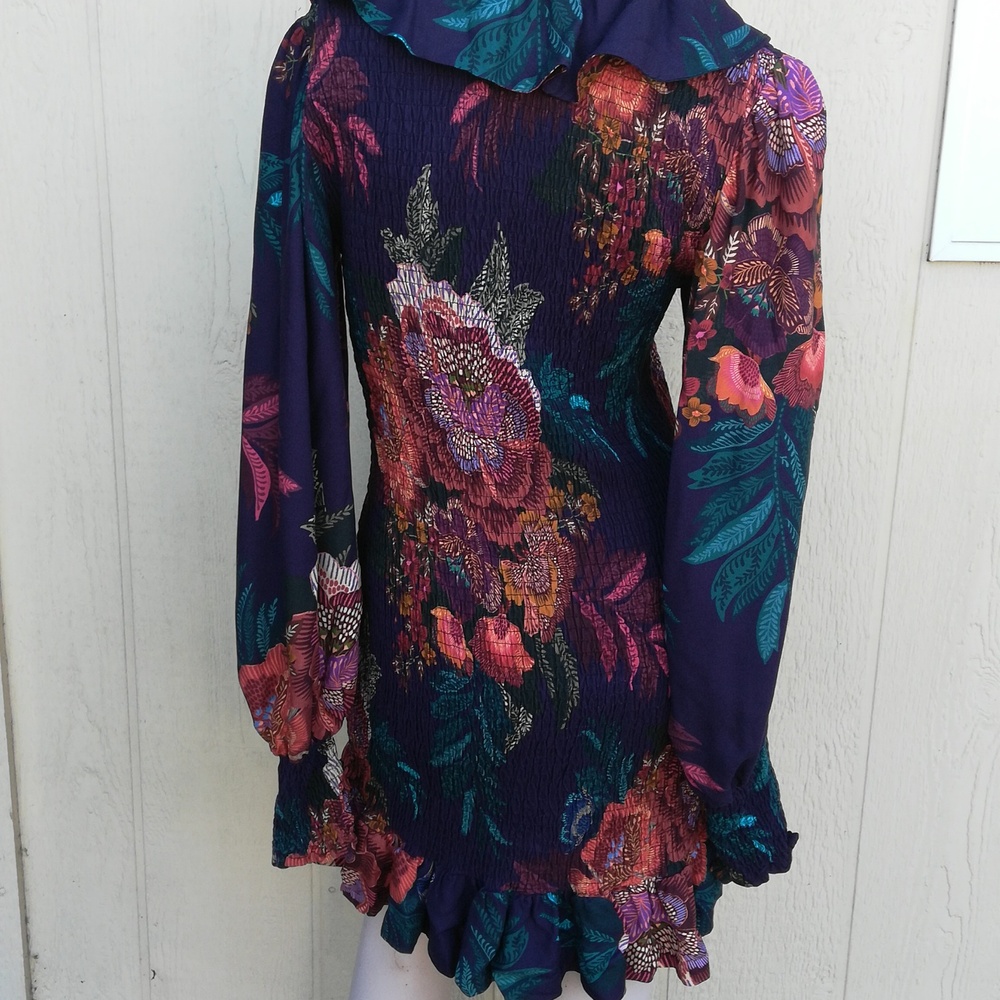 Farm RIO Floral Ruffle Dress - Purple and Pink - Picture 5 of 9